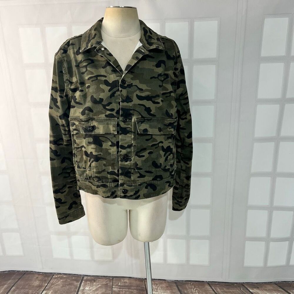 LuLaRoe Multicolor Kenny Camouflage Collared Button Up Military Jacket Size XL